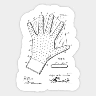 Swimming Glove Vintage Patent Hand Drawing Sticker